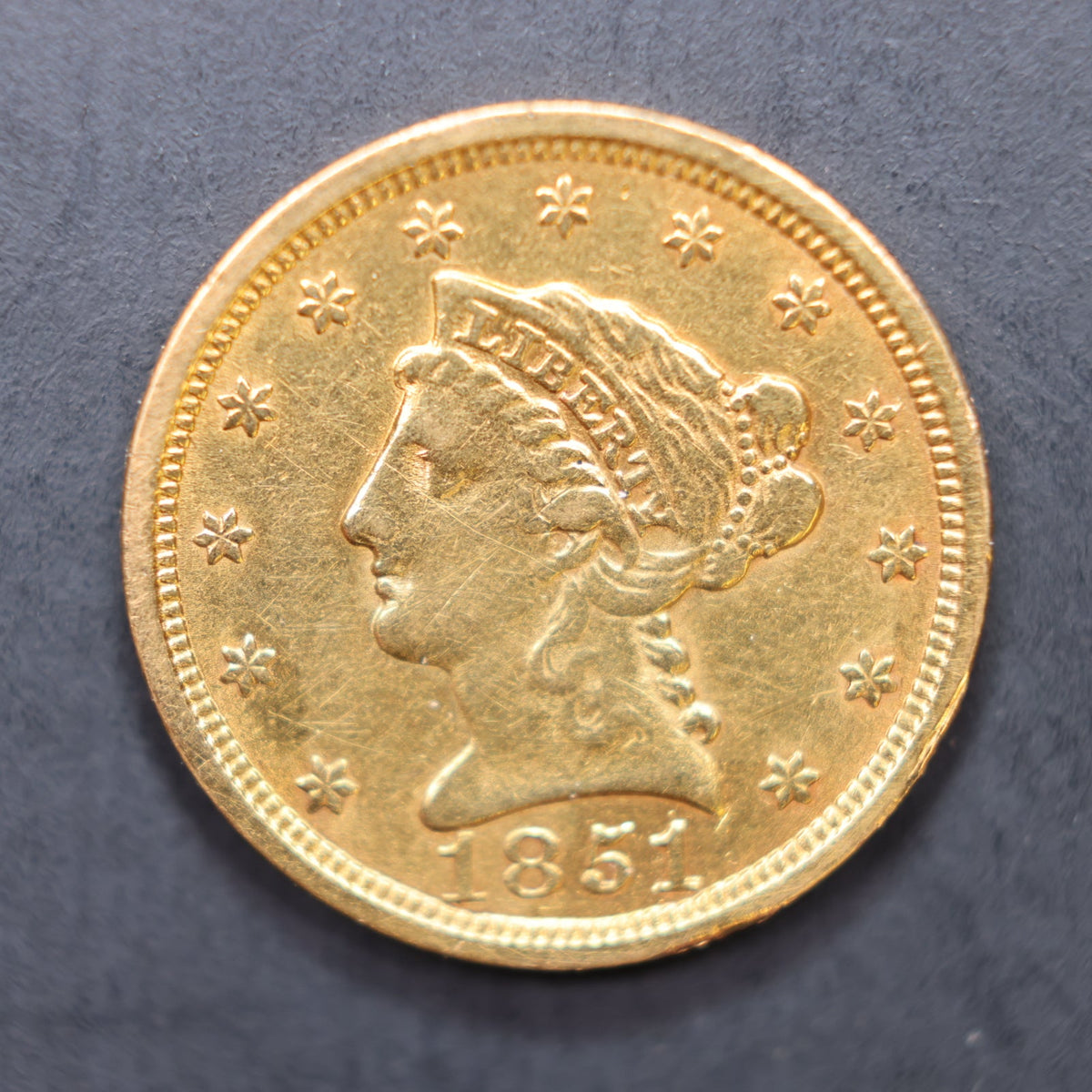 1851 $2.50 Gold Liberty, Quarter Eagle Gold Coin, Ex-Jewelry Piece, Store #G031.