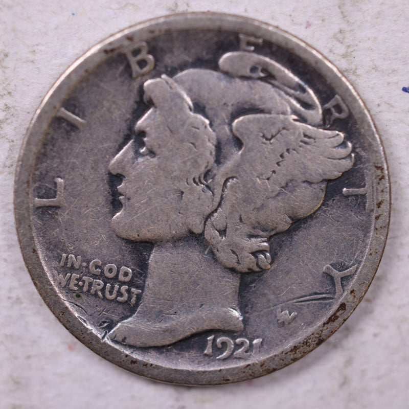 1921-D Mercury Silver Dime., Very Good., Store