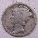 1921-D Mercury Silver Dime., Very Good., Store