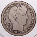 1913-S Barber Half Dollar, Good Circulated Coin, Store