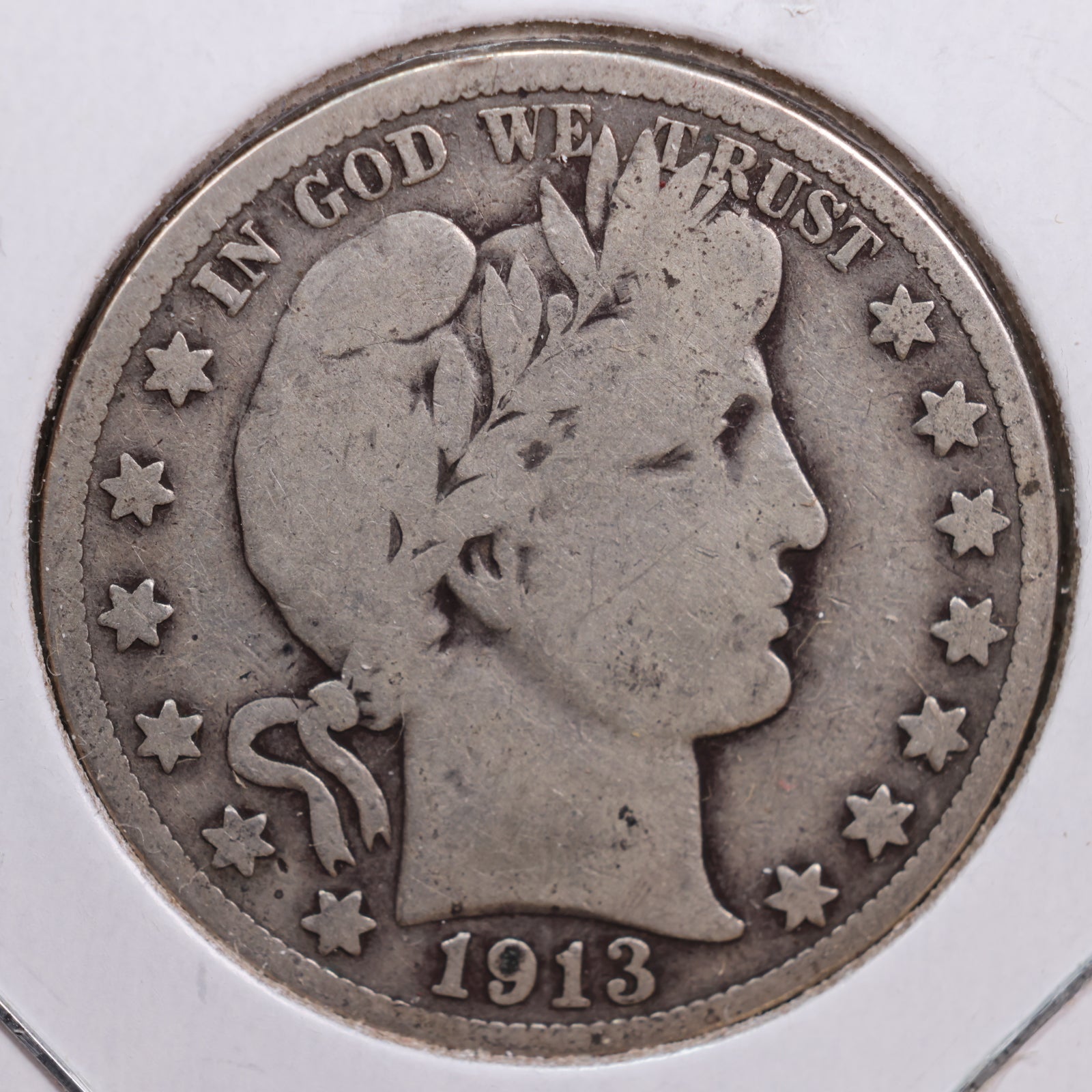 1913-S Barber Half Dollar, Very Good Circulated Coin, Store #HR0727