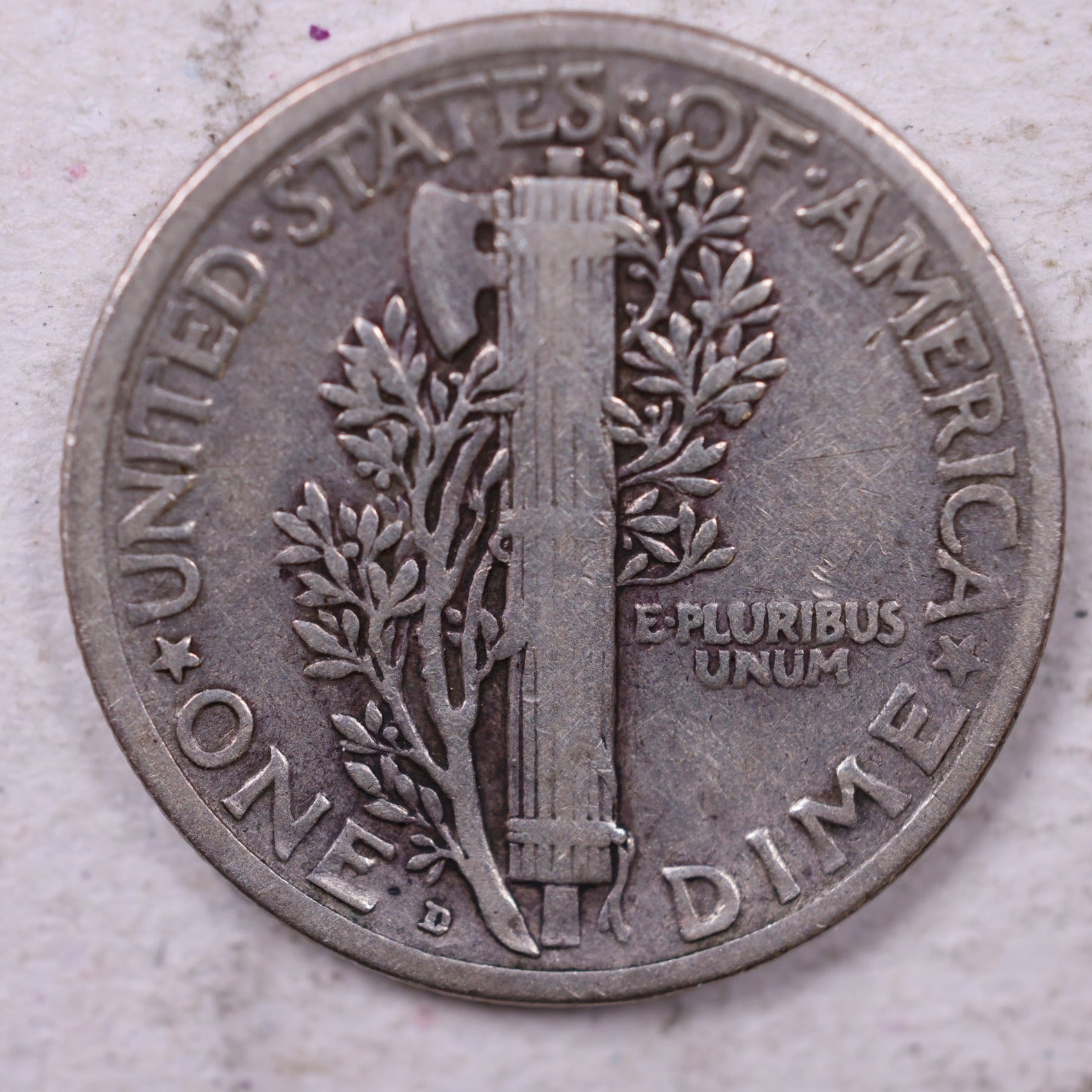 1921-D Mercury Silver Dime., Fine., Store  #19832