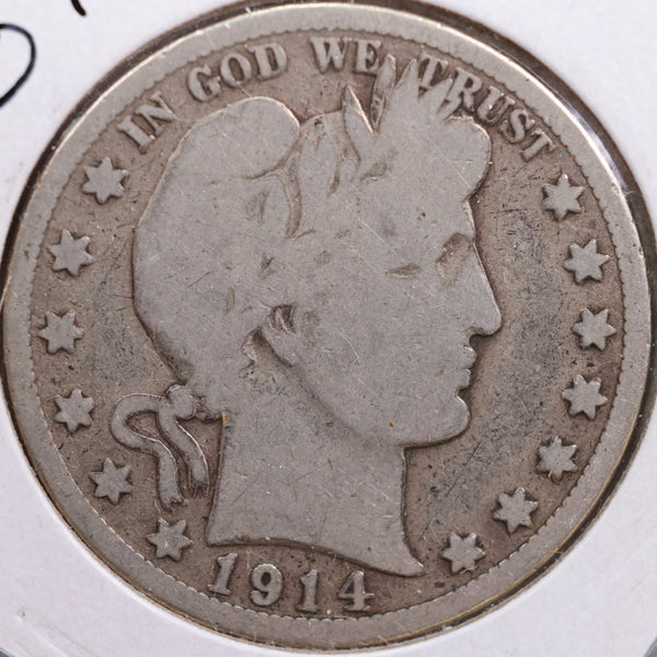 1914 Barber Half Dollar, Good Circulated Coin, Store #HR0724