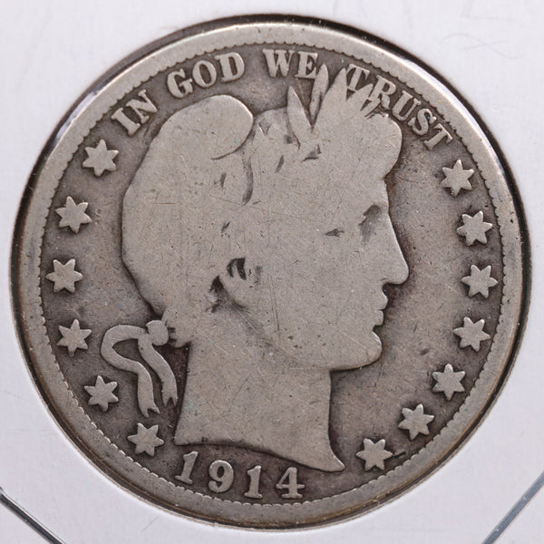 1914 Barber Half Dollar, Good Circulated Coin, Store #HR0723