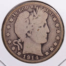 1914-S Barber Half Dollar, Good Circulated Coin, Store