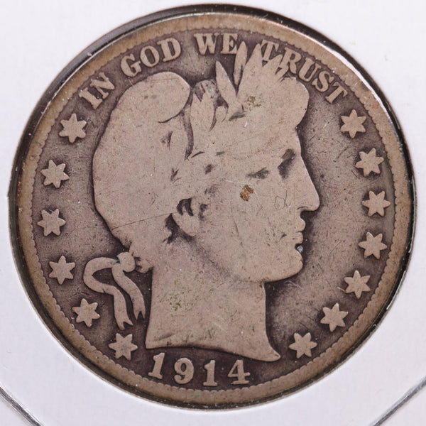 1914-S Barber Half Dollar, Good Circulated Coin, Store #HR0721