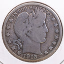 1915 Barber Half Dollar, Very Good Circulated Coin, Store