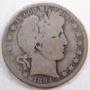 1894-O Barber Silver Half Dollar, Good+ Circulated Coin, Store