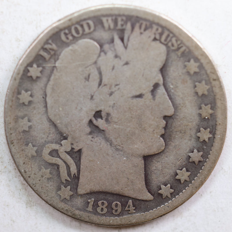 1894-O Barber Silver Half Dollar, Good+ Circulated Coin, Store