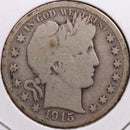 1915-D Barber Half Dollar, Good Circulated Coin, Store