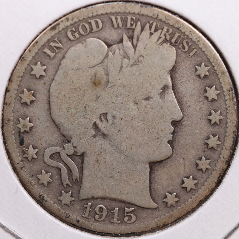 1915-D Barber Half Dollar, Good Circulated Coin, Store