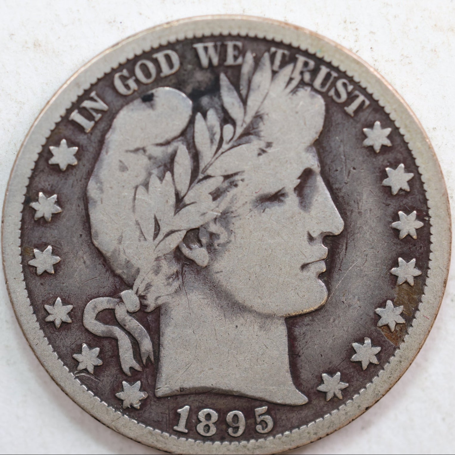 1895-O Barber Silver Half Dollar, Fine Circulated Coin, Store #HR0773