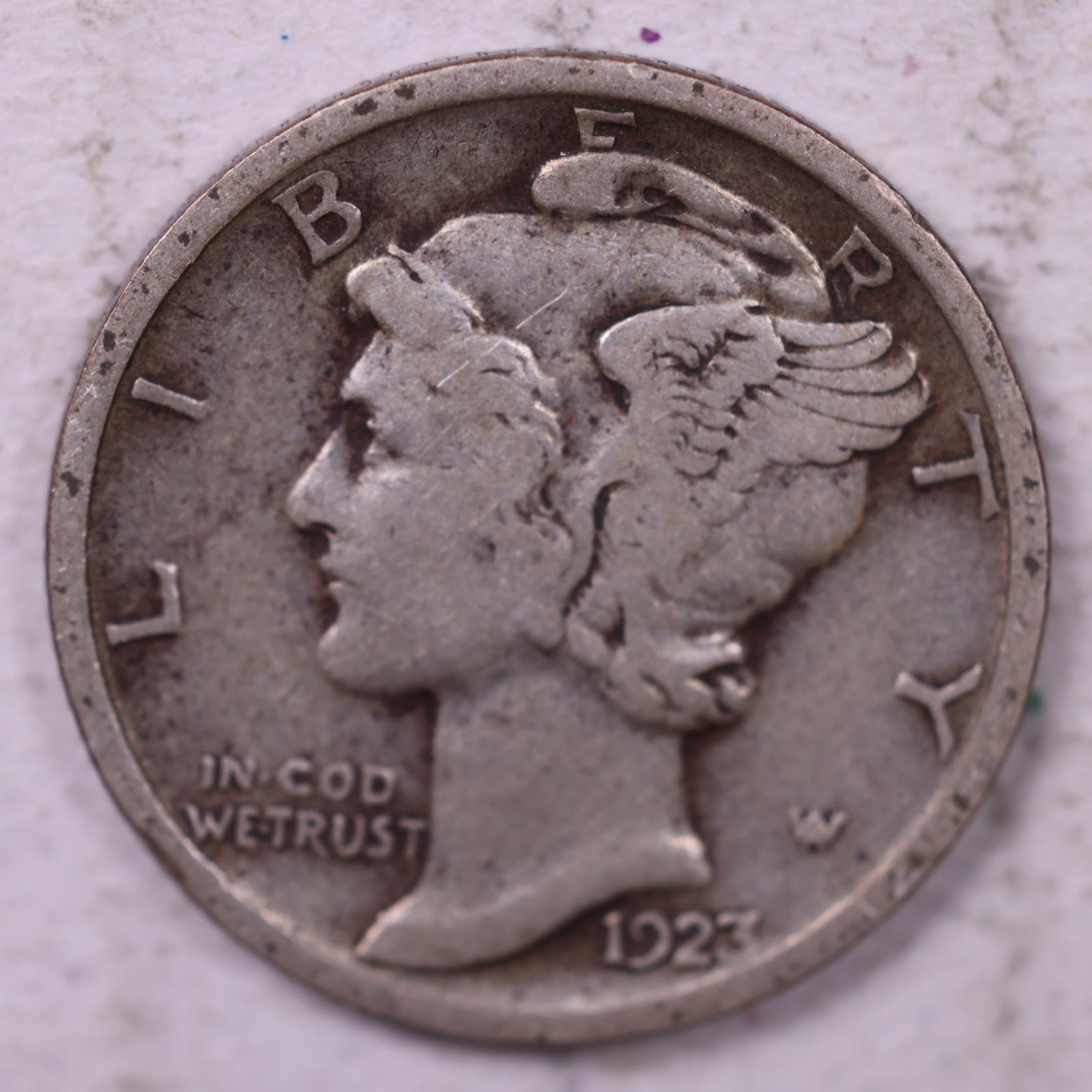 1923 Mercury Dime., Very Fine Circulated Coin, Store #19843