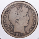 1915-D Barber Half Dollar, Very Good Circulated Coin, Store