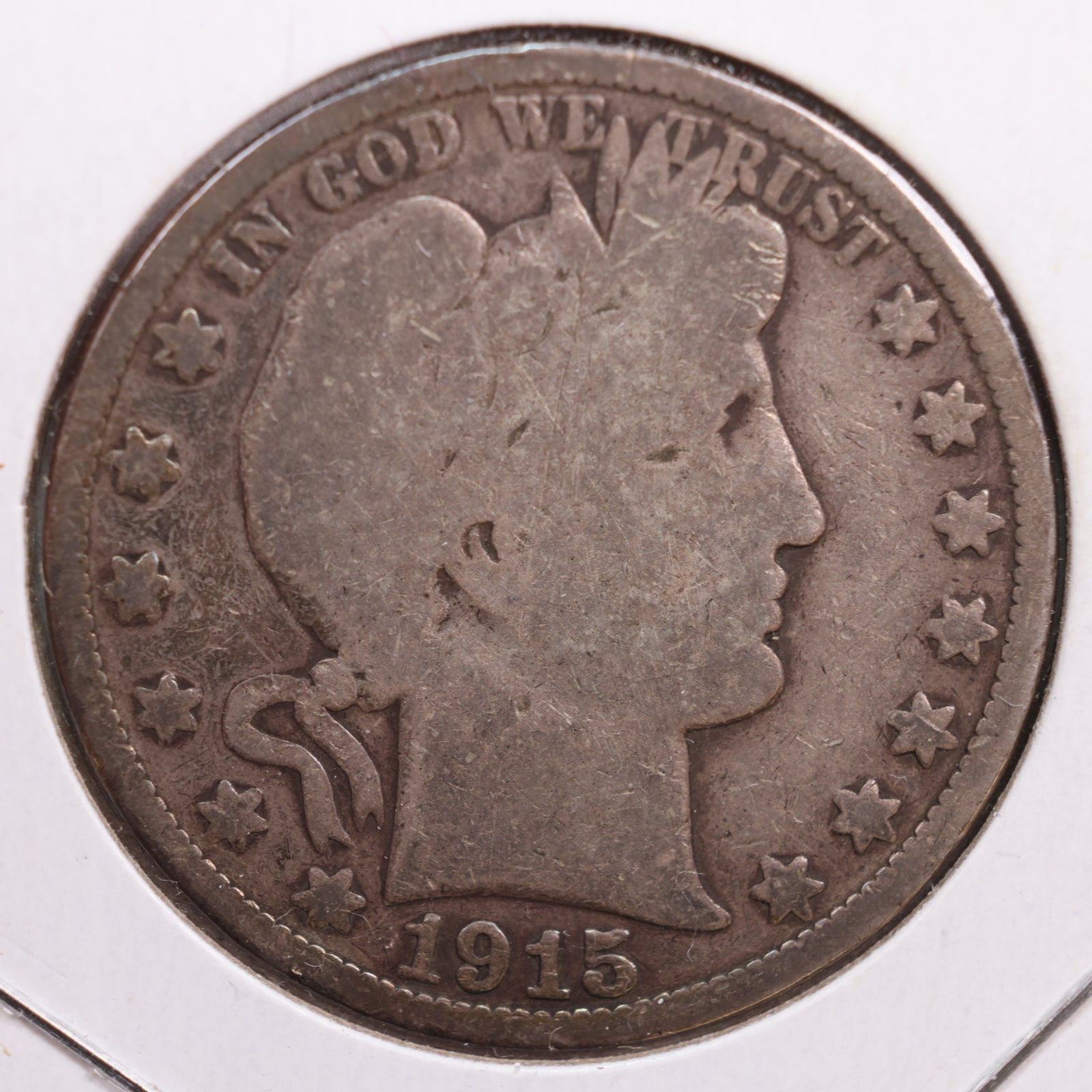1915 Barber Half Dollar, Good Circulated Coin, Store #HR0712