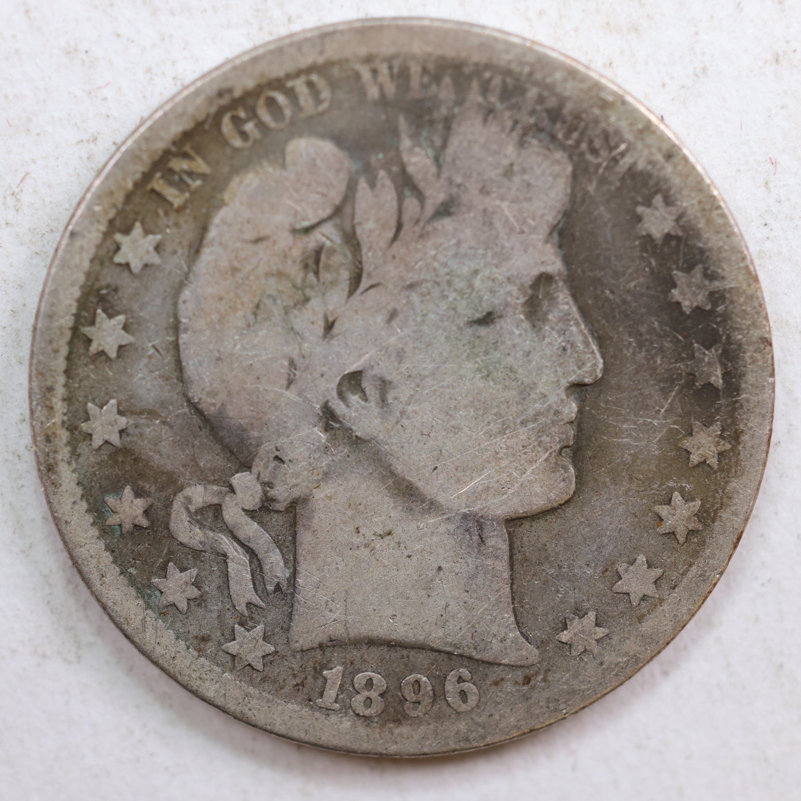 1896-O Barber Silver Half Dollar, Good Circulated Coin, Store #HR0776