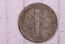 1923 Mercury Silver Dime., Very Fine, Store