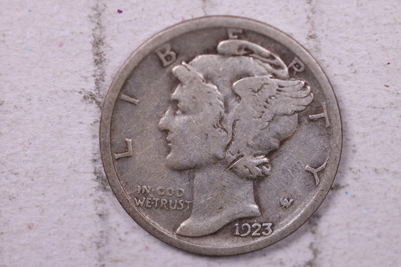 1923 Mercury Silver Dime., Fine, Store