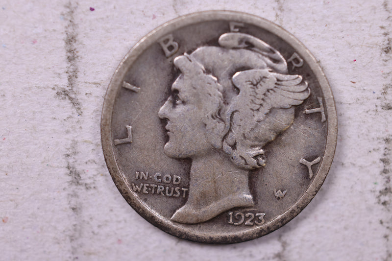 1923 Mercury Silver Dime., Fine, Store