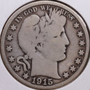 1915-S Barber Half Dollar, Very Good Circulated Coin, Store