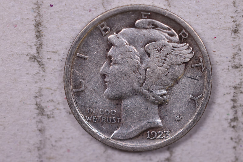 1923 Mercury Silver Dime., Fine, Store