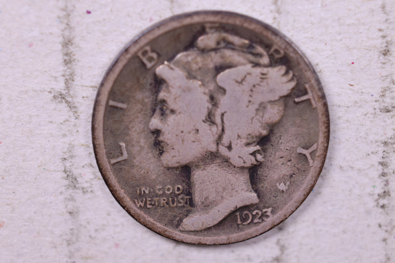 1923 Mercury Silver Dime., Fine, Store