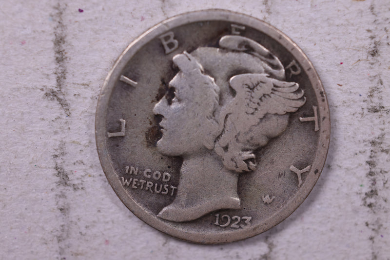 1923 Mercury Silver Dime., Fine, Store