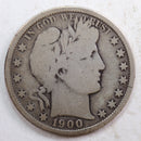 1900 Barber Silver Half Dollar, Good+ Circulated Coin, Store