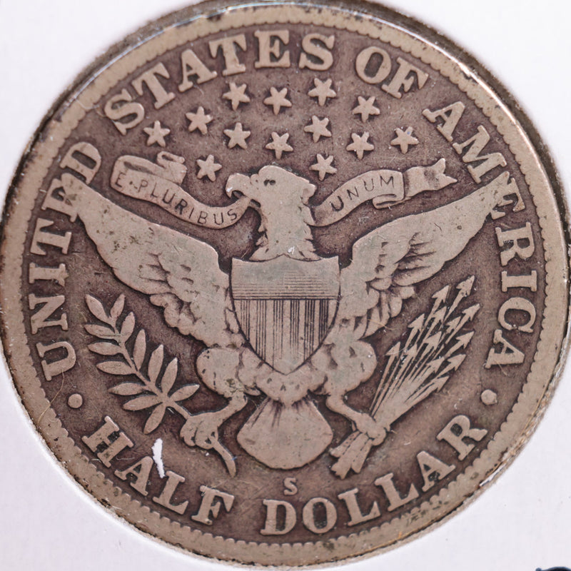 1915-S Barber Half Dollar, Very Good Circulated Coin, Store