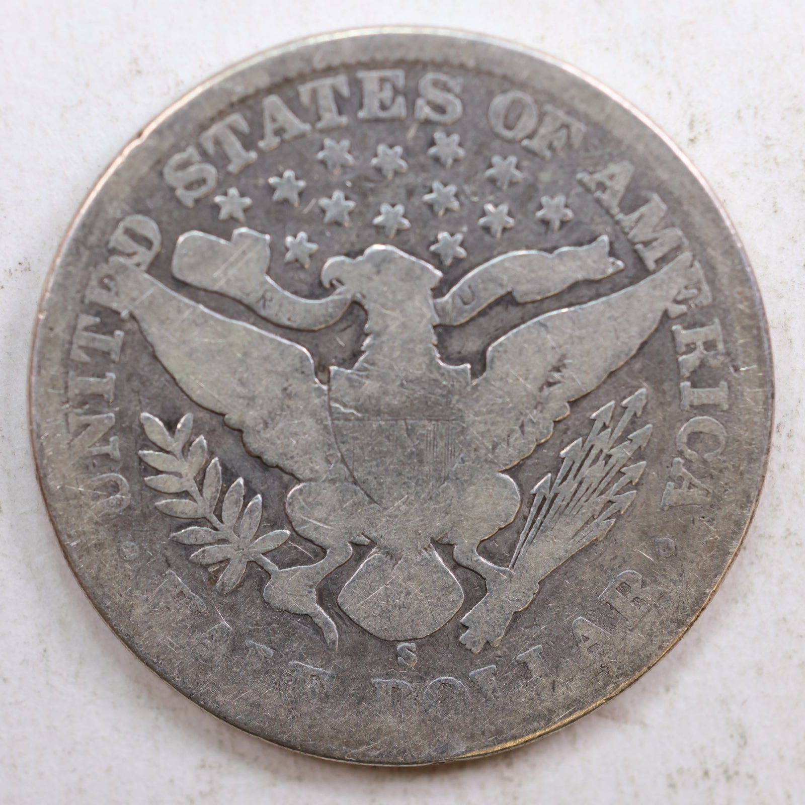 1900-S Barber Silver Half Dollar, Good Circulated Coin, Store #HR0789
