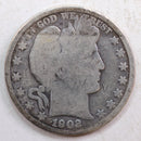 1902-S Barber Silver Half Dollar, Good+ Circulated Coin, Store