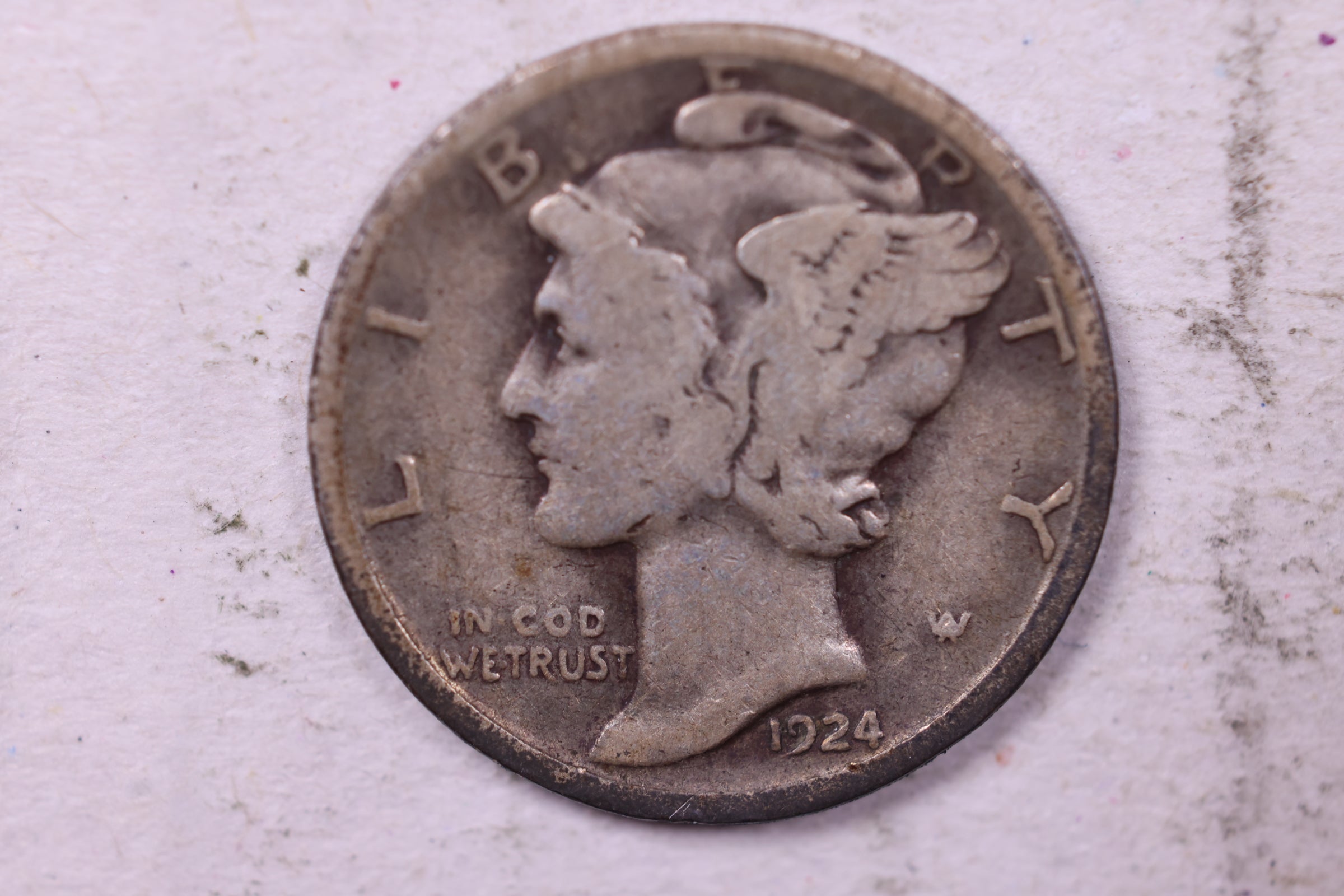 1924 Mercury Silver Dime., Very Good, Store  #19858