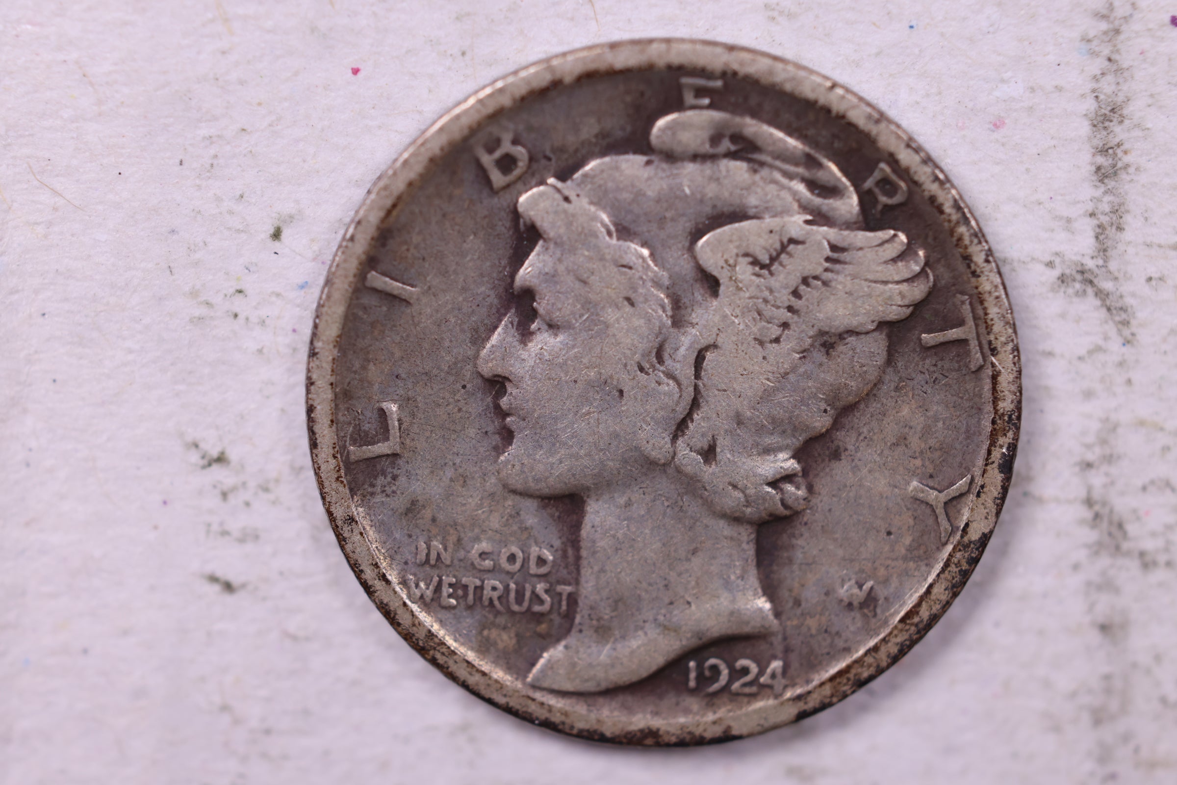 1924 Mercury Silver Dime., Very Good, Store  #19858