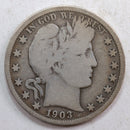 1903-S Barber Silver Half Dollar, Very Good Circulated Coin, Store