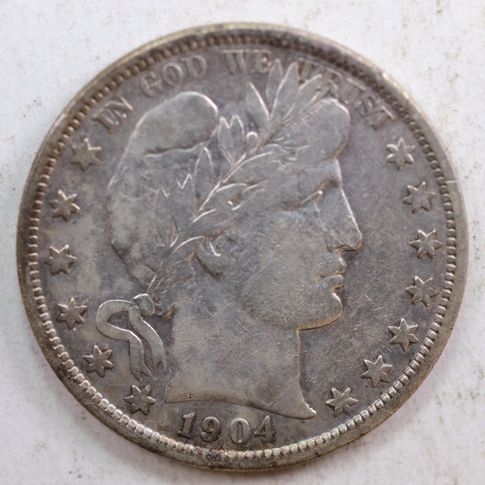 1904 Barber Silver Half Dollar, Very Fine Circulated Coin, details, Store #HR0798