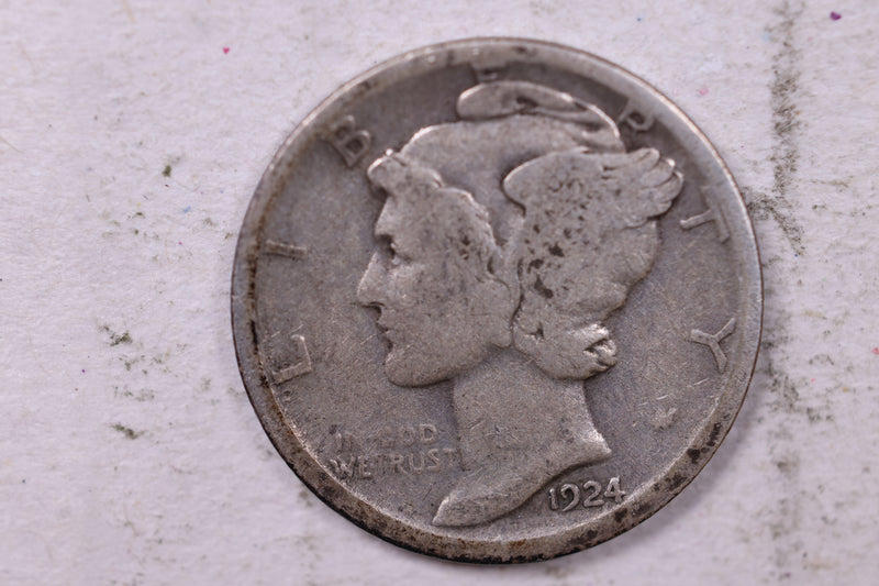 1924-D Mercury Silver Dime., Very Good, Store
