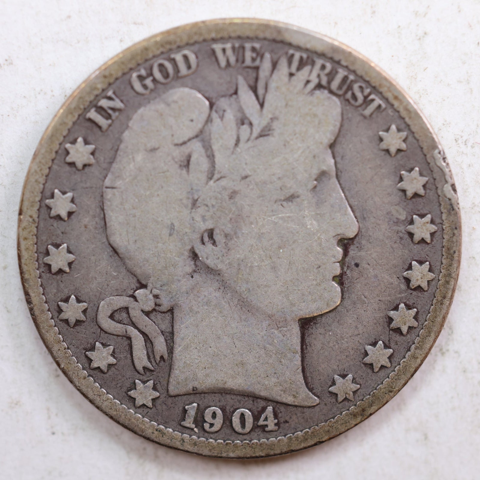 1904-S Barber Silver Half Dollar, Good+ Circulated Coin, Store #HR0800