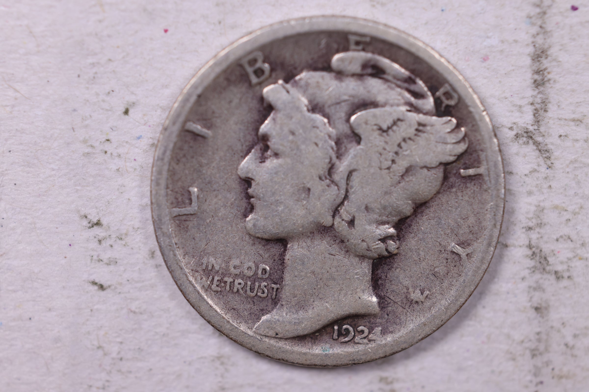 1924-D Mercury Silver Dime., Very Good, Store  #19859