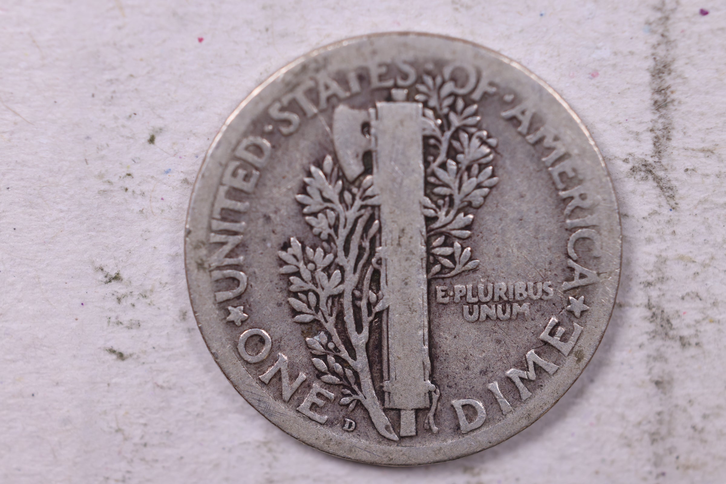 1924-D Mercury Silver Dime., Very Good, Store  #19859