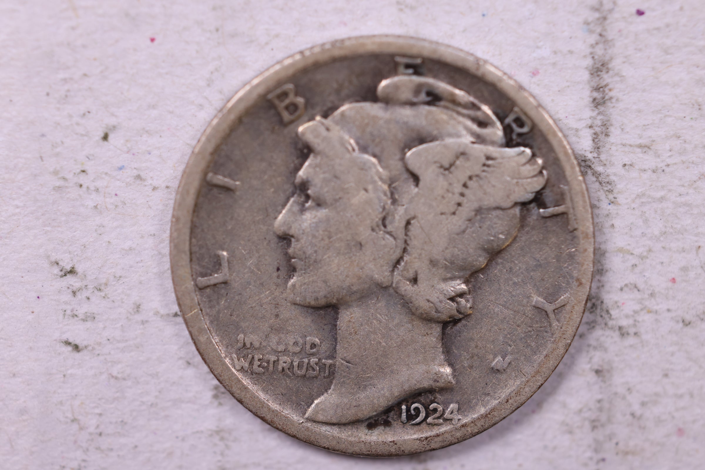 1924-D Mercury Silver Dime., Very Good, Store  #19859