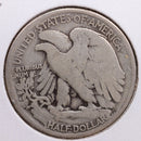 1916-D Walking Liberty Half Dollar, Very Good Circulated Coin, Store