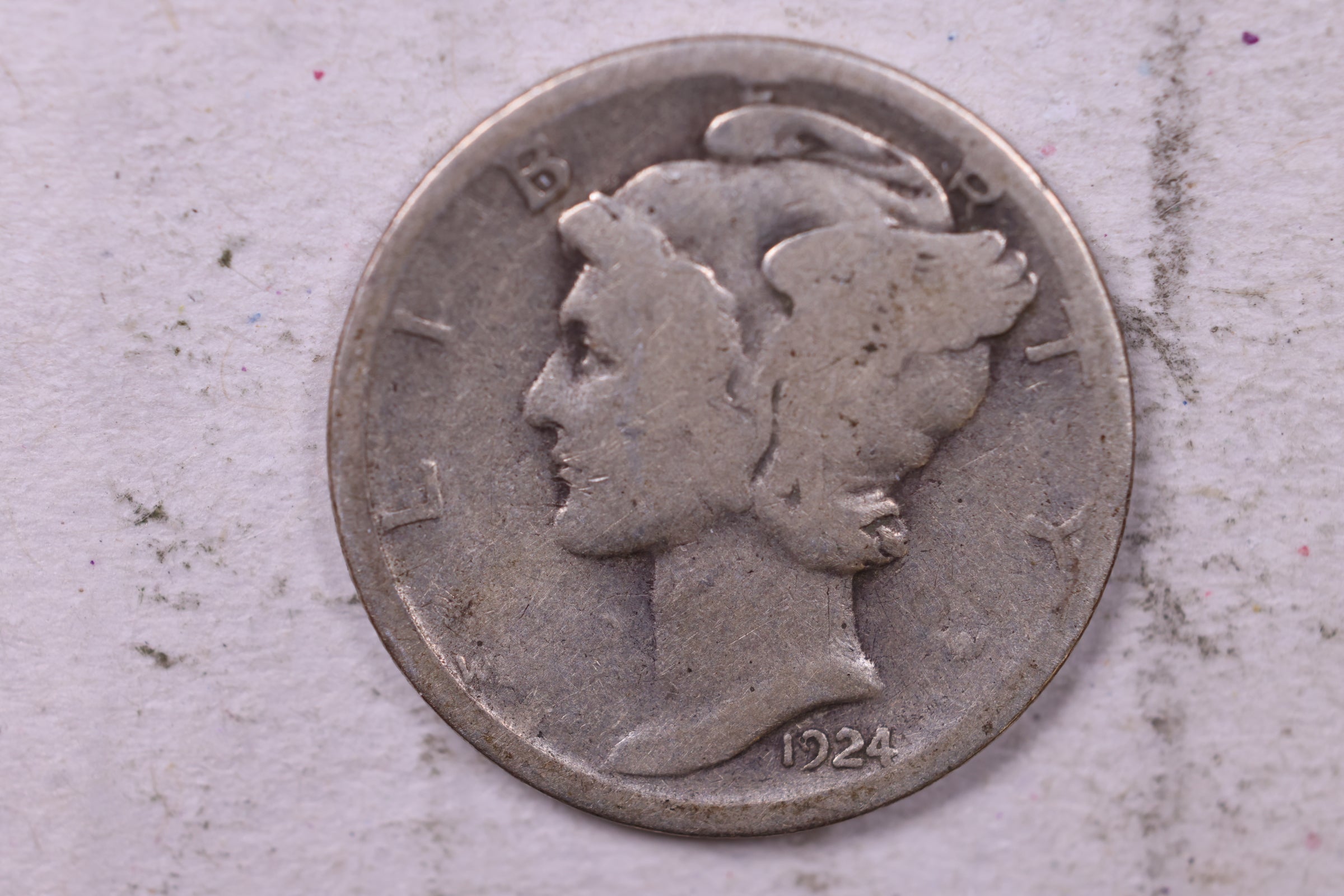 1924-D Mercury Silver Dime., Very Good, Store  #19859