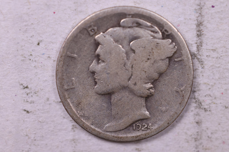 1924-D Mercury Silver Dime., Very Good, Store