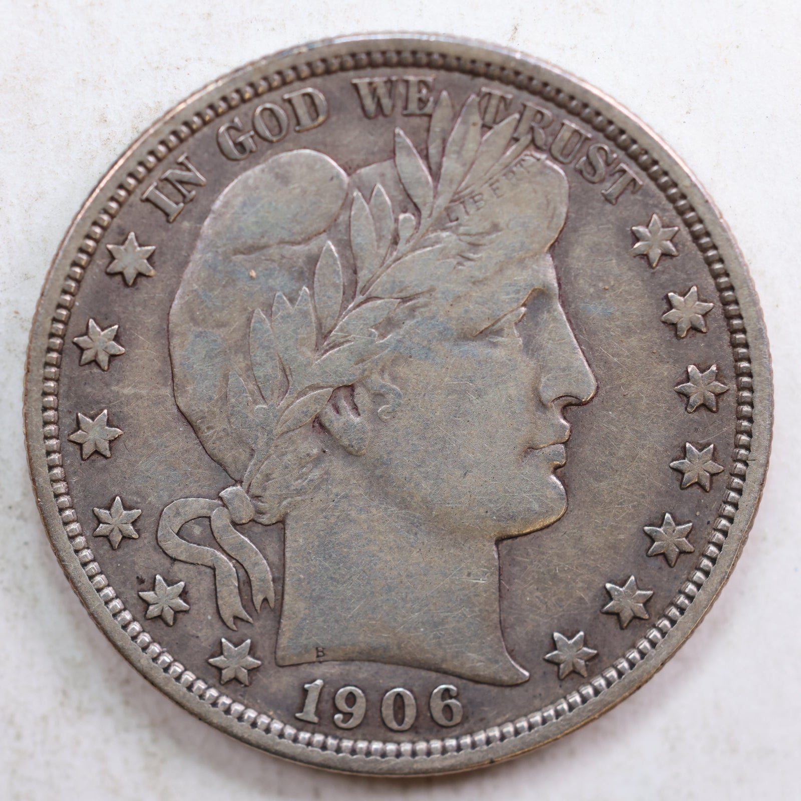 1906 Barber Silver Half Dollar, Very Fine Circulated Coin, Store #HR0804