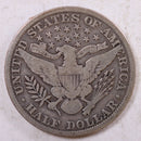 1907 Barber Silver Half Dollar, Very Good Circulated Coin, Store