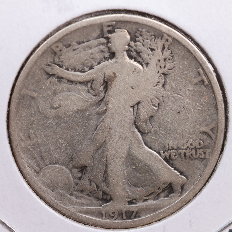 1917 Walking Liberty Half Dollar, Good Circulated Coin, Store