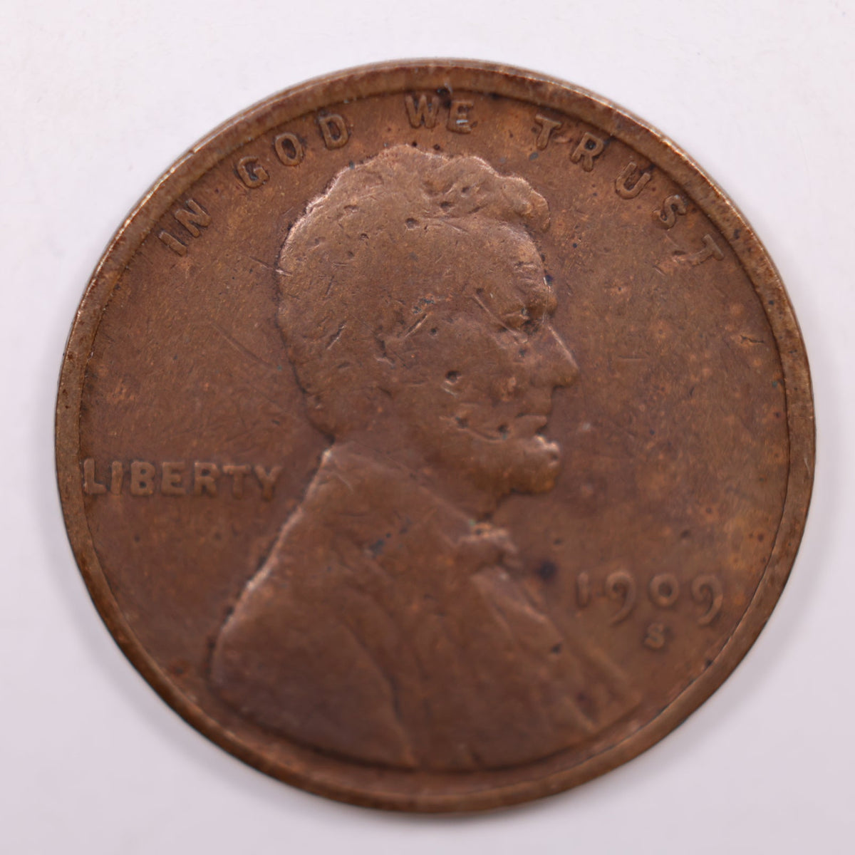 1909-S Lincoln Wheat Cent, Fine Circulated Coin., Store #CT1843