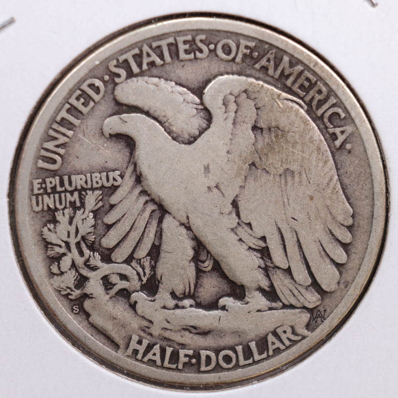 1917-S Walking Liberty Half Dollar, Very Good Circulated Coin, Store