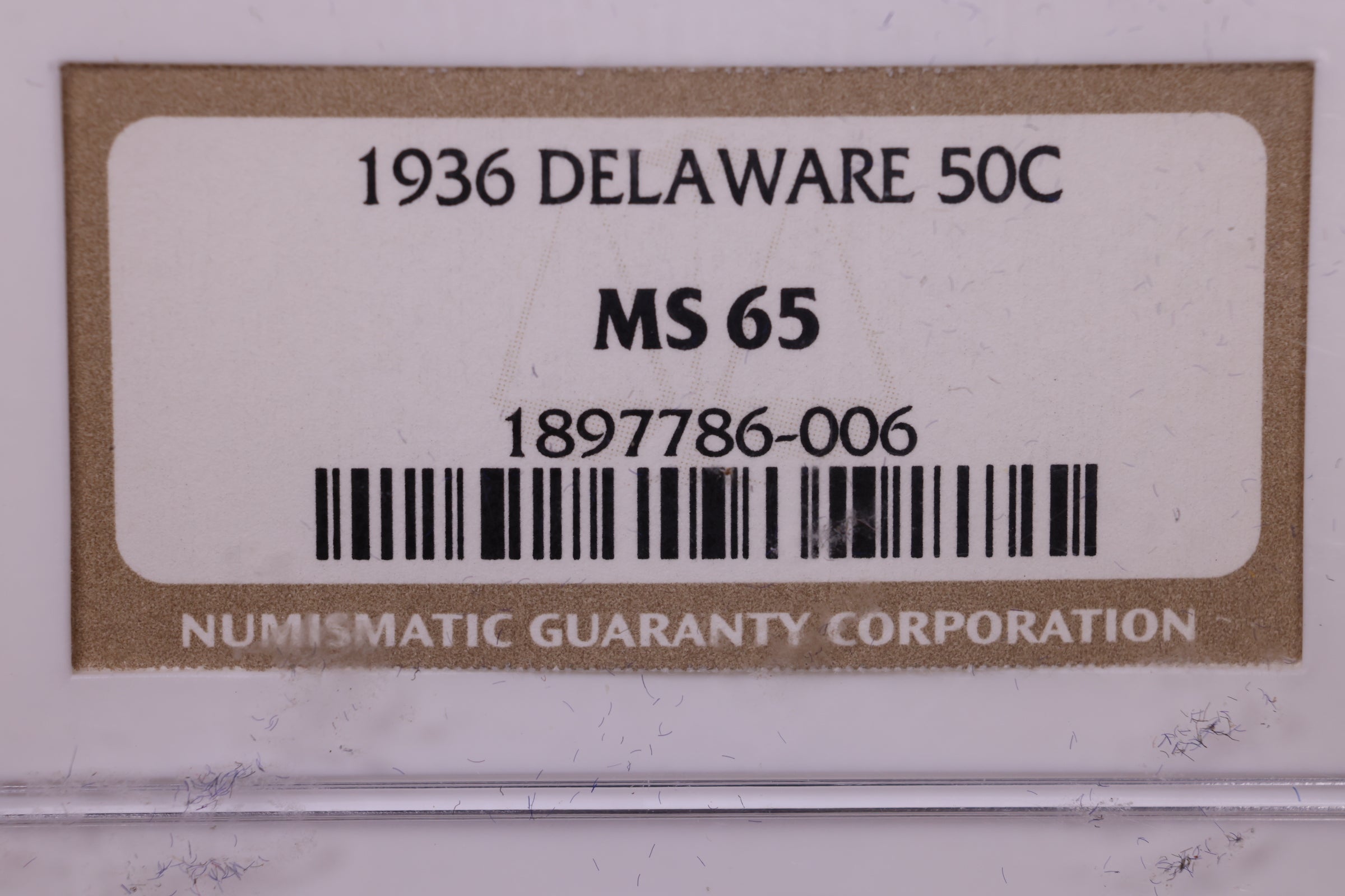 1936 Delaware Silver Half Dollar Commemorative., NGC MS-65., #515