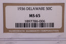 1936 Delaware Silver Half Dollar Commemorative., NGC MS-65.,
